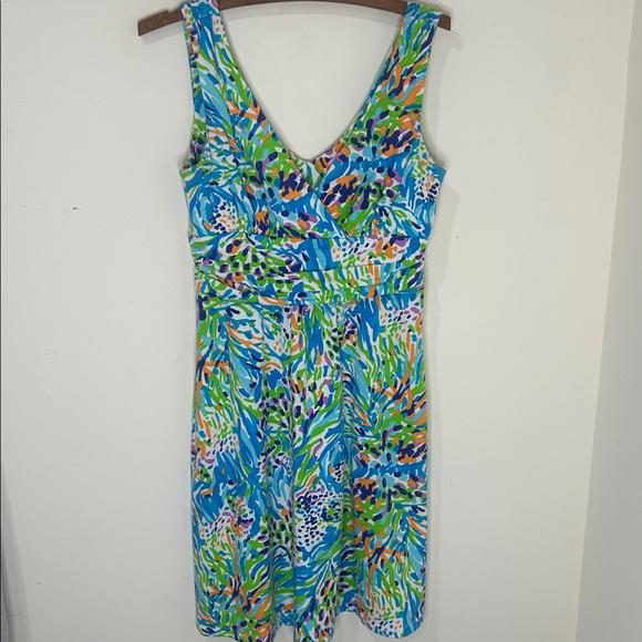LILLY PULITZER Shianne V-Neck Dress Sloane Sea Soirée Size Medium - Picture 4 of 16